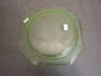 Uranium Glass Madrid Design Plate - 4