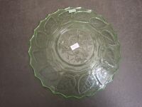 Uranium Glass Floral Design Plate - 3