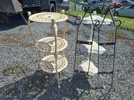 2 Metal Plant Stands & Hangers