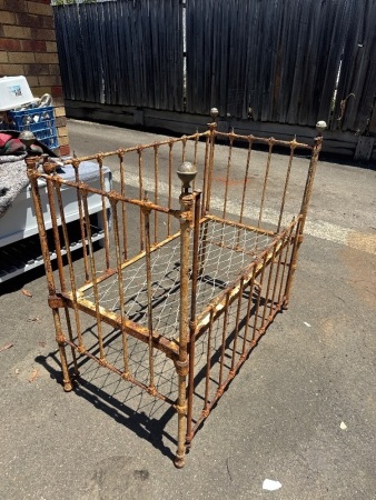 Antique Metal Childs Cot