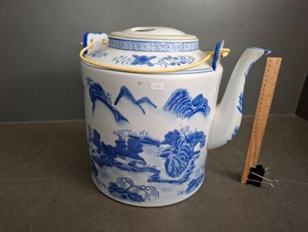 Large Oriental Antique Dragon Tea Pot