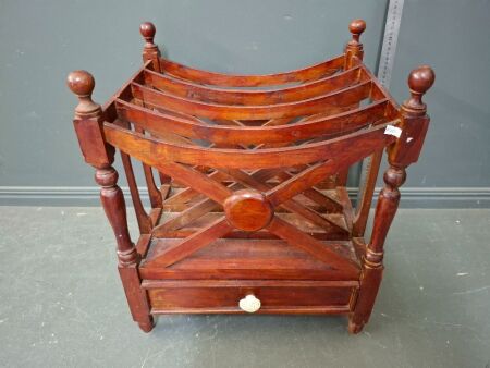 Mid Century Wooden Magazine Rack
