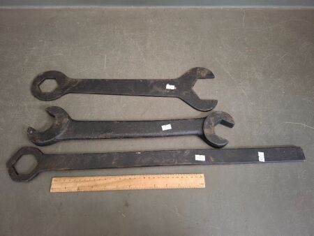 Lot of 3 Railroad Track or Heavy Machinery Wrenches