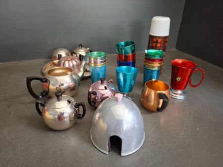 Boxed Lot of Mixed Anodised Retro Ware