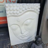 Heavy Buddha Wall Plaque, Lions Head Water Feature + Concrete Buddha - 3