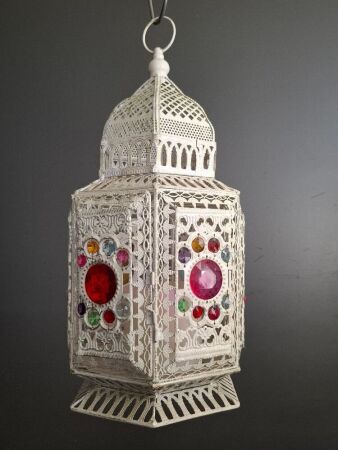 Large White Moroccan Lantern