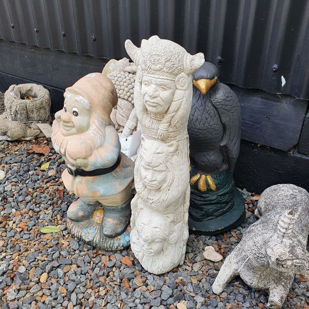 Collection of 8 Concrete & Terracotta Garden Statues inc. Gnomes