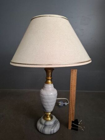 Marble and Brass Table Lamp
