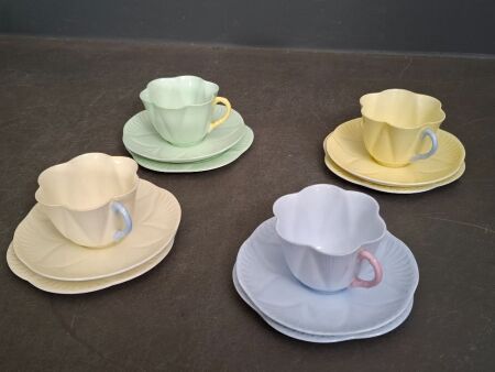 4 Shelley Bone China Trios
