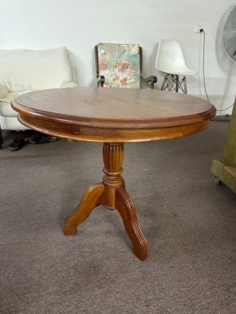 Round Timber Side Table with Turned Tripod Base