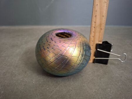 Colin Heaney Glass Iridescent Sphere Vase Australian