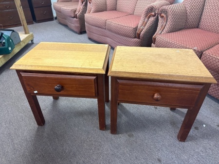 Pair of 1 Drawer Bedside Tables
