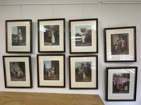 Francis Wheatley The Cries of London Prints (8 in total) Engraved by & Signed by Thomas G Appleton