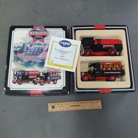 Ltd Edition Boxed Set of Corgi Websters Brewery Trucks