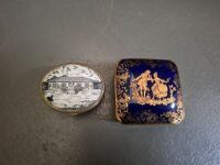 Limoges France Trinket Box & The Experiment Farm Cottage Box Limited Edition 212/250 by Bilston & Battersea Enamels - 2