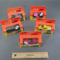 Lot of 5 Matchbox Cars Unopened in Hangpacks c1980's