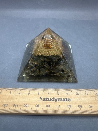 Orgonite Crystal Healing Pyramid - Filled with Labradorite Crystals