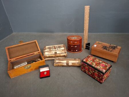 Assortment of Vintage Trinket Boxes
