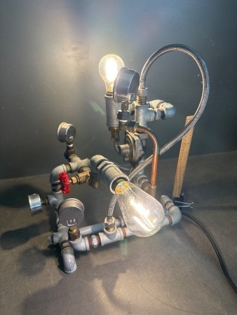 Industrial Pipe & Gauges Lamp