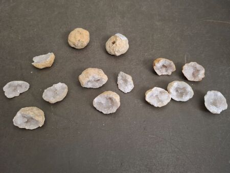 8 Cracked Crystal Geodes - From Morocco