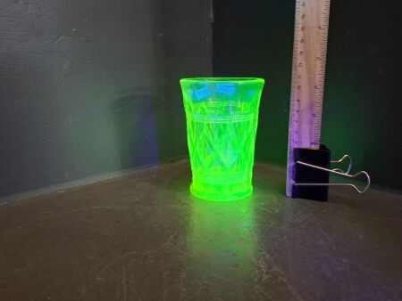 Vaseline Uranium Glass Art Deco Cup