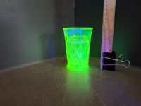 Vaseline Uranium Glass Art Deco Cup
