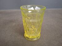 Vaseline Uranium Glass Art Deco Cup - 2