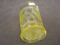 Vaseline Uranium Glass Art Deco Cup - 3