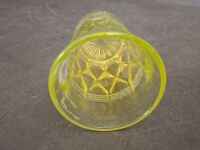 Vaseline Uranium Glass Art Deco Cup - 4