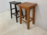 2 x Timber Barstools - 2