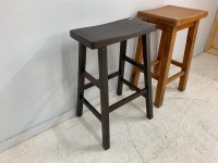 2 x Timber Barstools - 3