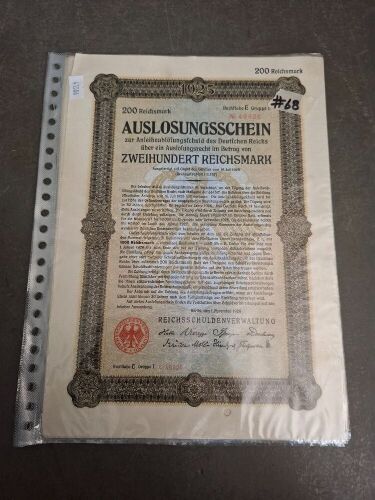 Collection of Old Germany Bond Certificates