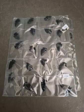 20 Obsidian Stone Arrowheads