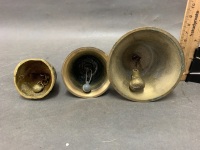 Collection of 3 Brass & Timber Bells - 2