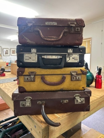 4 Various Sized Vintage Suitcases
