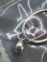 Sterling Silver Pendant with Fossil Dinosaur Bone Gemstone - From Madagascar - 4
