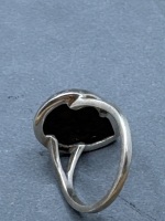 Sterling Silver Ring with Fossil Dinosaur Bone Gemstone - From Madagascar - 3