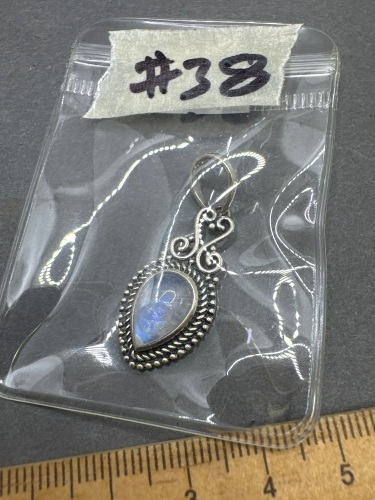 Sterling Silver Pendant with Moonstone Gemstone