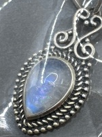 Sterling Silver Pendant with Moonstone Gemstone - 3