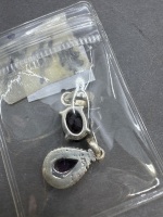 2 Sterling Silver Pendants with Garnet Gemstones - 4