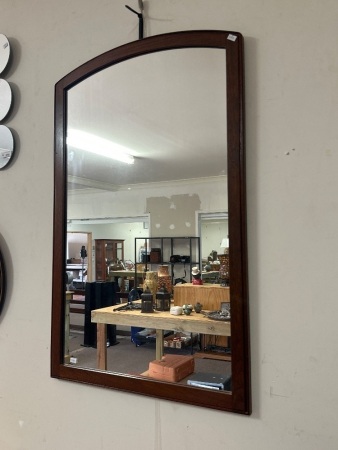 Timber Framed Mirror with Curved Top - Made by Chiswell