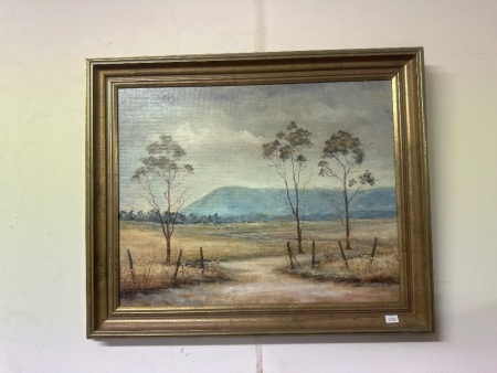 Around Mt.Macedon 1984 Oil on Board by Dorothy McKay