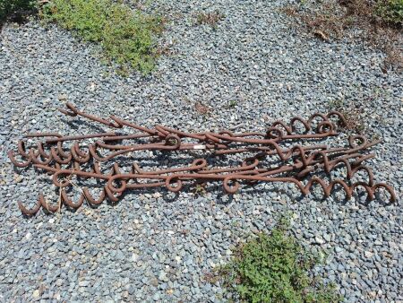 7 Antique World War I Barbed Wire Pigtail Pickets