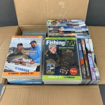 Large Box of Fishing DVD's