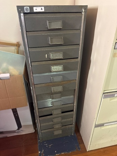 Tall metal storage drawers