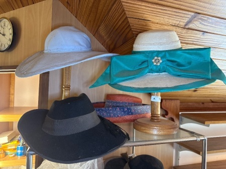 Shelf lot of handmade hats
