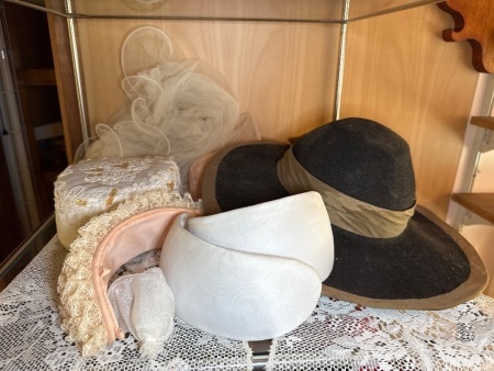 Shelf lot of handmade hats
