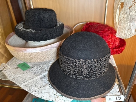 Shelf lot of handmade hats