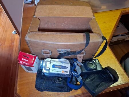 Bag of Assorted Cameras and Equipment