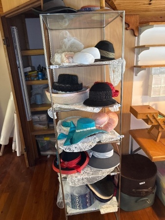 Six tier metal and glass display shelf